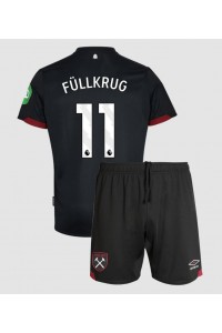 West Ham United Niclas Fullkrug #11 Jalkapallovaatteet Lasten Vieraspeliasu 2024-25 Lyhythihainen (+ Lyhyet housut)